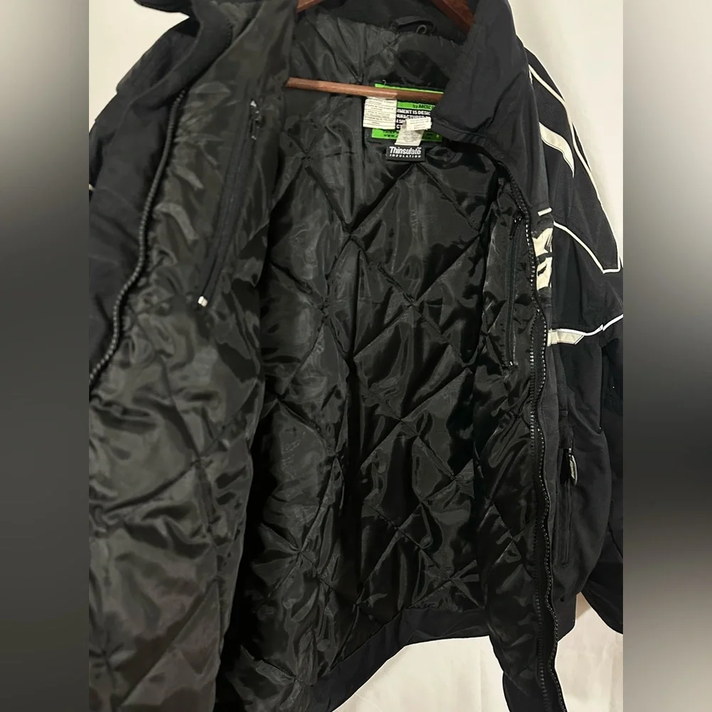 Arctic Cat Arcticwear Snowmobile Jacket XLT Men’s Black White Insulated - Picture 4 of 6
